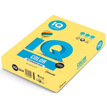 Бумага цветная IQ Color (А4, 80 г/кв.м, ZG34-лимонно-желтый, 500 листов)