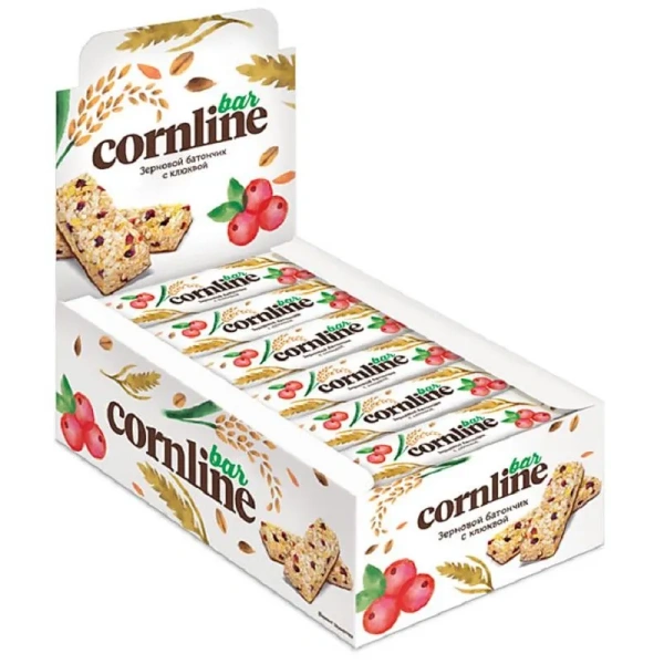 Батончик Cornline из цельных злаков с клюквой (18 штук по 30 г)