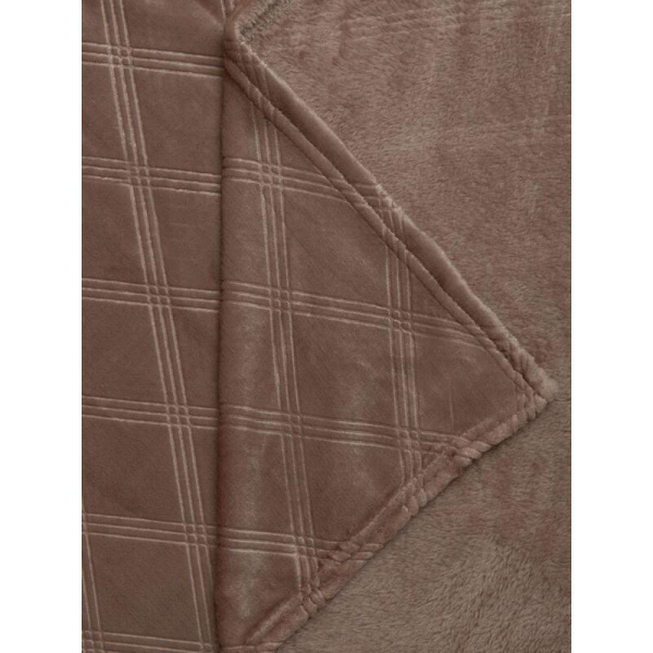 Плед Texrepublic Elite Клетка фланель 200x220 см коричневый