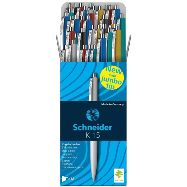 Ручка шариковая Schneider K15 цвет чернил синий цвет корпуса ассорти