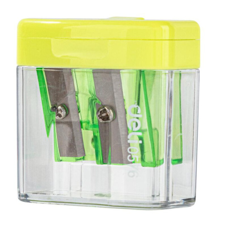 Точилка для карандашей Deli E0576 Cubic с контейнером пластиковая Точилка для карандашей Deli E0576 Cubic с контейнером пластиковая