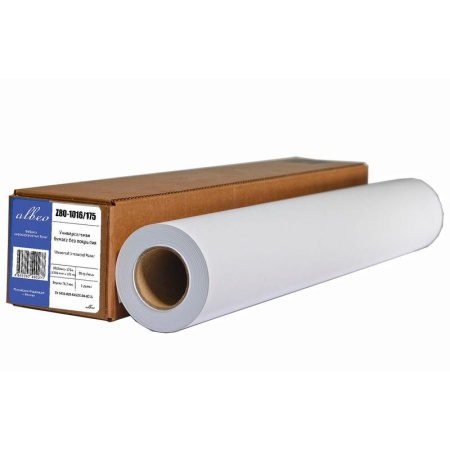 Бумага широкоформатная Albeo (80 г/кв.м, длина 175 м, ширина 1016 мм, диаметр втулки 76.2 мм)