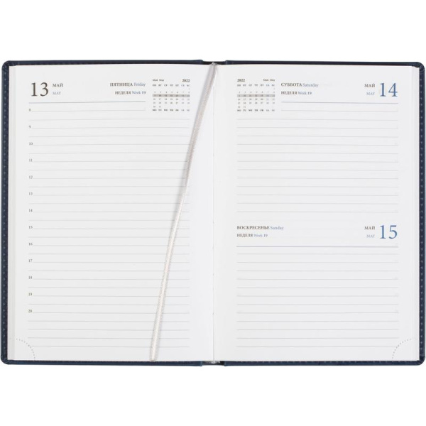 Ежедневник датированный 2022 год Attache Вива искусственная кожа А5 176  листов синий (148х218 мм)