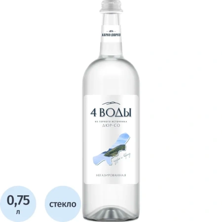 Вода питьевая 4 Воды негазированная 0.75 л