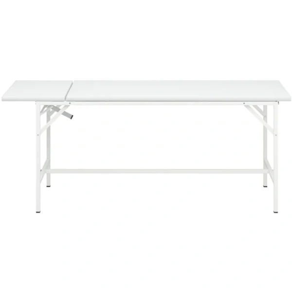 Кушетка медицинская массажная с подголовником КММ-01-МСК/МСК-204 белая  (винилискожа)