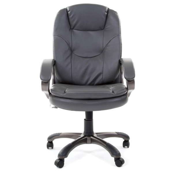 Кресло для руководителя Chairman 668 серое (искусственная кожа, пластик)