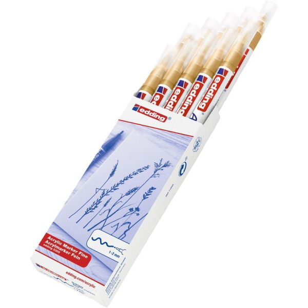 Маркер акриловый Edding 5300 золотистый (толщина линии 1-2 мм)