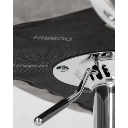 Стул барный Dobrin Kruger arm серый/хромированный (велюр/металл)