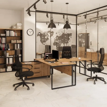 Рабочая станция Easy Loft двухместная (дуб натуральный, 1180х1370х752  мм)