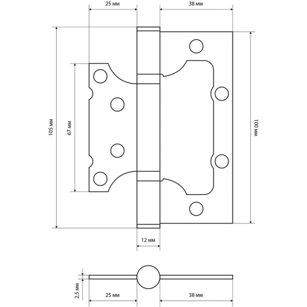 Петля Стандарт 2BB SN накладная