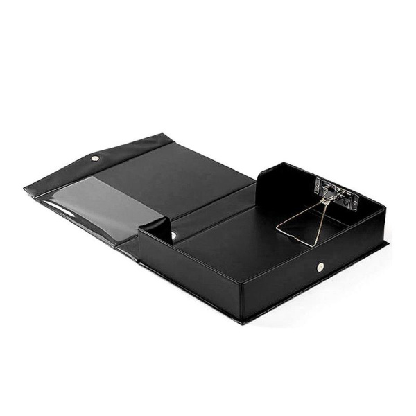 Короб архивный картон/пластик COMIX на кнопке 243x65x325 мм черный до  500 листов