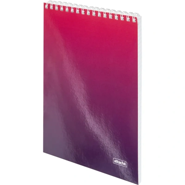 Блокнот Attache Градиент А5 80 листов малиновый в клетку на гребне  (146х204 мм)