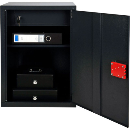 Денежный ящик глянцевый 240х300х90 мм черный