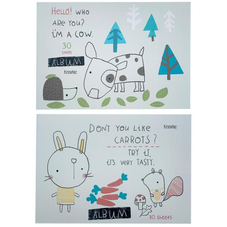 Альбом для рисования Kroyter Аnimals А4 30 листов