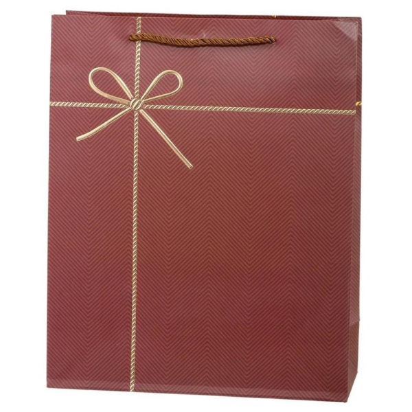 Пакет подарочный бумажный Золотой Бантик (32х26х10 см)