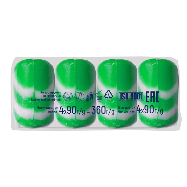 Крем-мыло Exxe 1+1 Зеленый чай 90 г (4 штуки в упаковке)