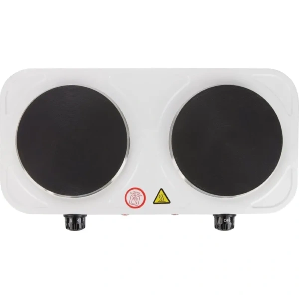 Плита электрическая Goodhelper ES-20P10 узкая белая (чугун, 2 конфорки)