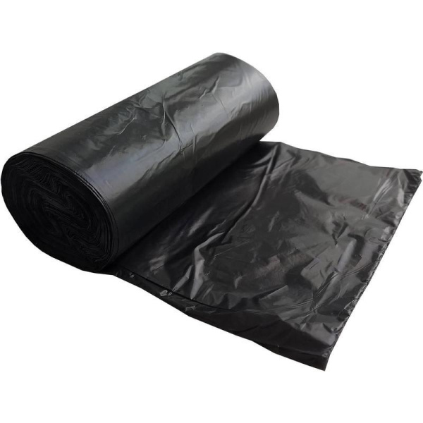 Мешки для мусора на 120 л черные (ПВД, 20 мкм, в рулоне 10 штук, 65х100 см)