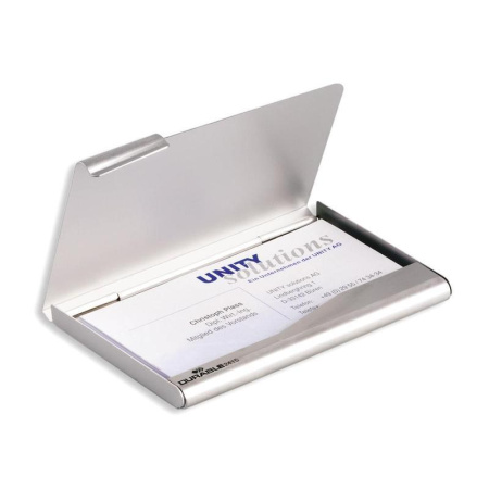 Визитница карманная Durable на 20 визиток из аллюминия серебристого цвета (2415) Визитница карманная Durable на 20 визиток из аллюминия серебристого цвета (2415)