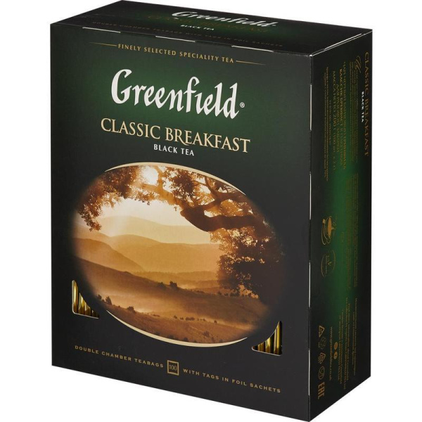 Чай Greenfield Classic Breakfast черный 100 пакетиков