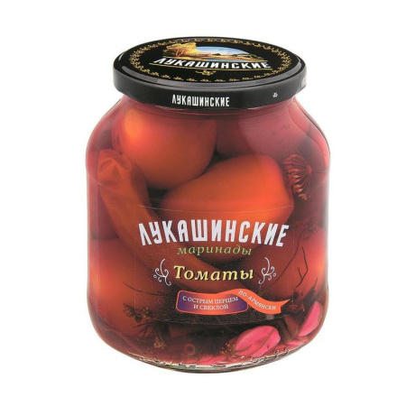 Томаты Лукашинские маринованные по-домашнему со сладким перцем 670 г
