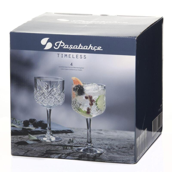 Набор бокалов для вина Pasabahce Timeless стеклянные 500 мл (4 штуки в  упаковке)