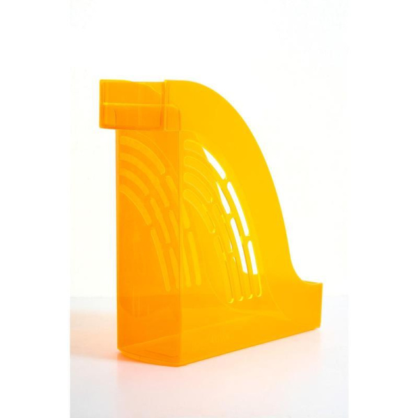 Вертикальный накопитель Attache Яркий Офис пластиковый тонированный оранжевый ширина 95 мм