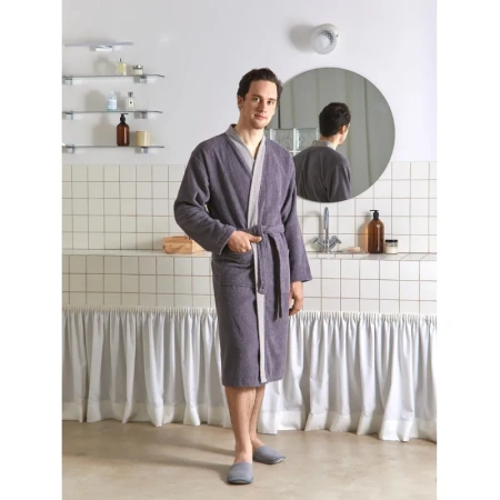 Халат махровый Комус Delray 54 (XXL) антрацит