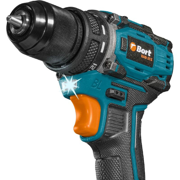 Дрель-шуруповерт аккумуляторная Bort BAB-21S бесщеточная 2 АКБ x Li-ion  (18 В, 2 Ач)+ЗУ в кейсе (93414912)