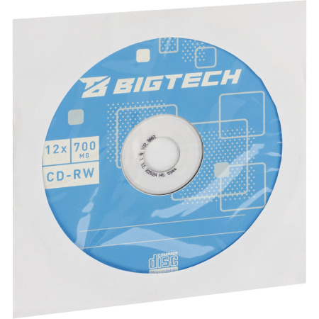 Диск CD-RW BigTech 700 МБ 12x конверт YCDRWB003