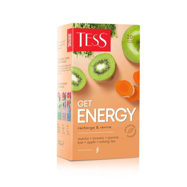 Чай Tess Get Energy recharge&revive улун 20 пакетиков
