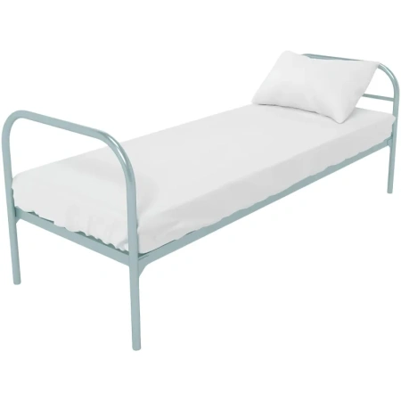 Кровать одноярусная Бюджет + металлическая (серый, 909х720х1966 мм)