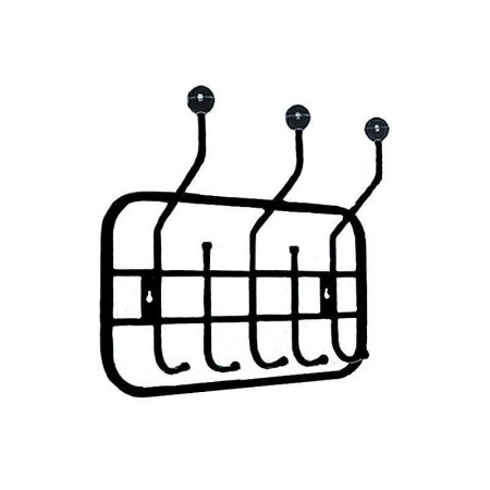 Вешалка настенная ТС1 черная (5 крючков)