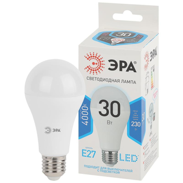 Лампа светодиодная Эра Std LED A65-30W-840-E27 груша 30Вт E27 4000K  2400Лм 220В Б0048016