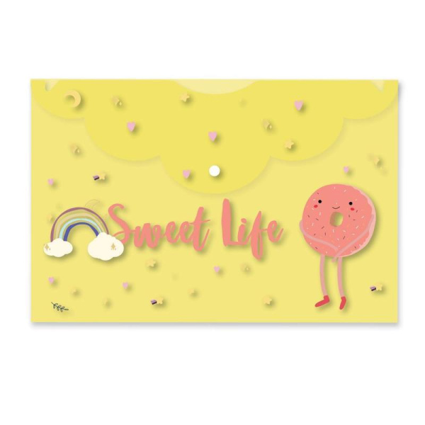Папка-конверт на кнопке Attache Selection Sweet life 325x215 мм 200 мкм (5 штук в упаковке)