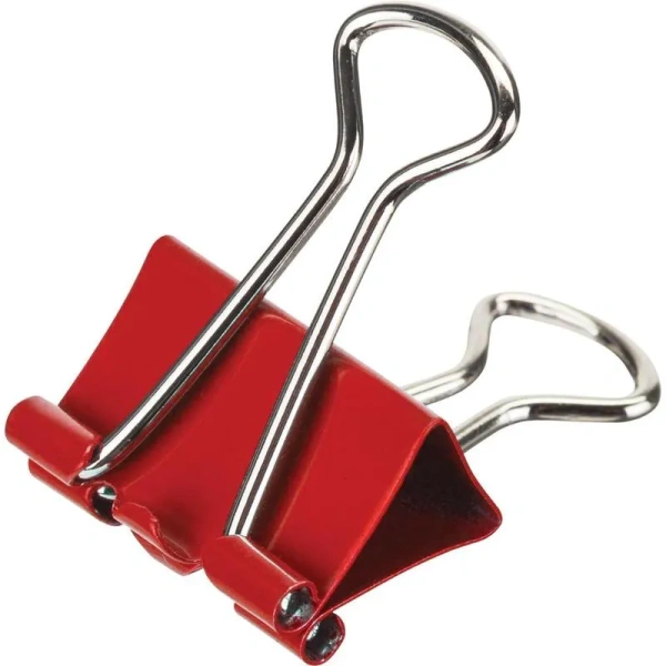 Зажимы для бумаг Комус 25 мм цветные (12 штук в упаковке)