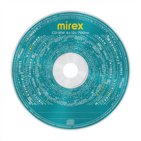 Диск CD-RW Mirex 700 МБ 12x конверт UL121002A8C (1 штук в упаковке)