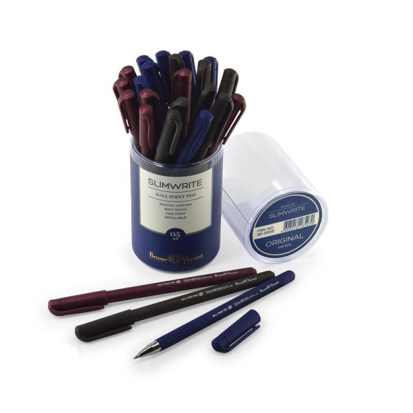 Ручка шариковая неавтоматическая Bruno Visconti SlimWrite Original синяя  (толщина линии 0.5 мм) (артикул производителя 20-0006)