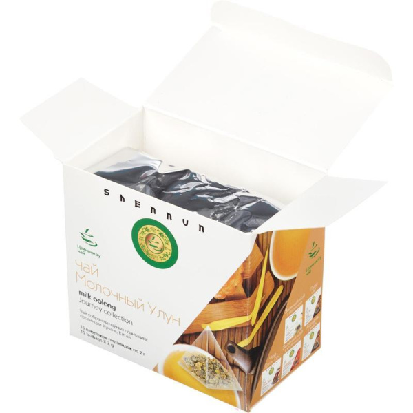 Чай Shennun Молочный Улун зеленый 15 пакетиков по 2 г