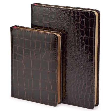 Ежедневник недатированный Attache Caiman искусственная кожа А6 136  листов коричневый (золотистый обрез, 110х155 мм)
