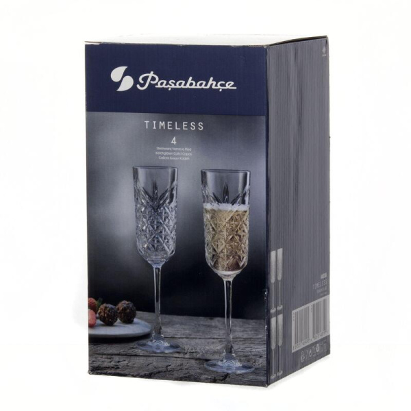 Набор бокалов для шампанского Pasabahce Timeless стеклянные 175 мл (4  штуки в упаковке)