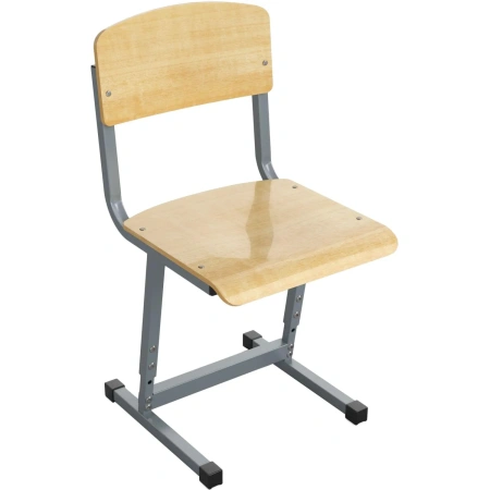 Стул ученический Комус (натуральный/серый, рост 3-5)