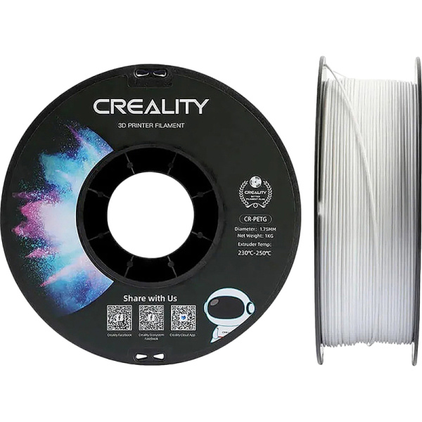 Пластик CR-PETG для 3D-принтера Creality3D белый глянцевый 1.75 мм 1 кг