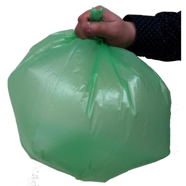 Мешки для мусора на 35 л зеленые (ПНД, 8 мкм, в рулоне 30 шт, 48х58 см)