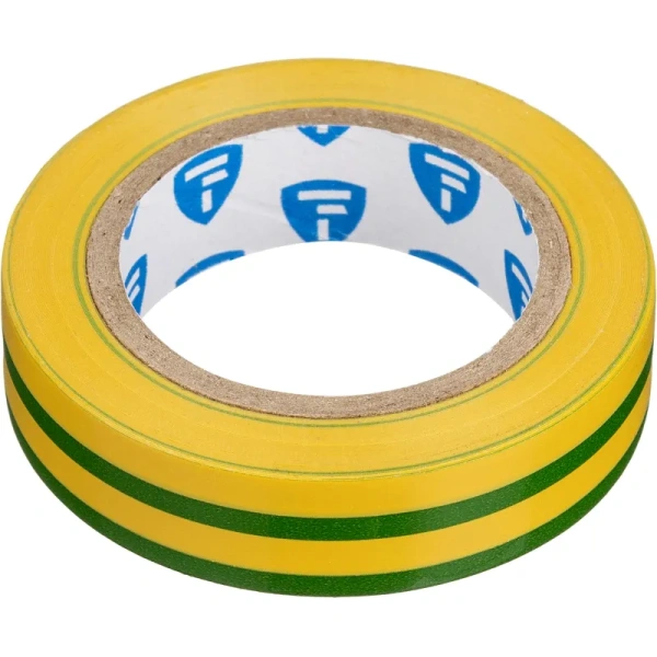 Изолента TOPFORT ПВХ 15 мм x 10 м жёлтая/зелёная (1687230)