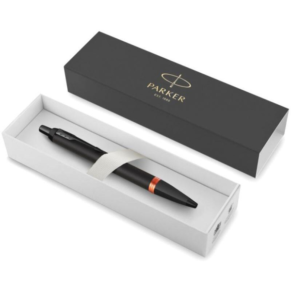 Ручка шариковая Parker IM Professionals Flame Orange BT цвет чернил  синий цвет корпуса черный (артикул производителя 2172946)