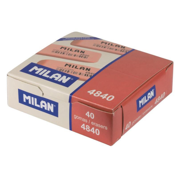 Ластик Milan 4840 каучуковый розовый 52х19х08 мм