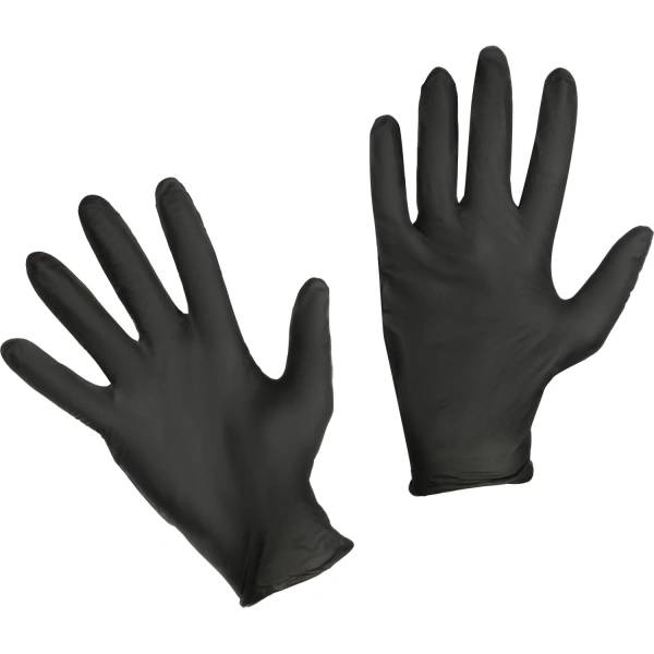 Перчатки одноразовые Jeta Safety JSN9 нитриловые особопрочные чёрные  (размер M, 100 штук/50 пар в упаковке, JSN908)