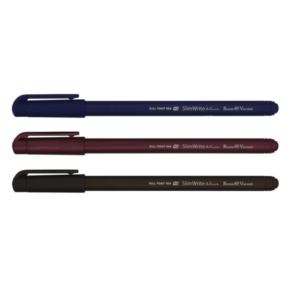 Ручка шариковая неавтоматическая Bruno Visconti SlimWrite Original синяя  (толщина линии 0.5 мм) (артикул производителя 20-0006)