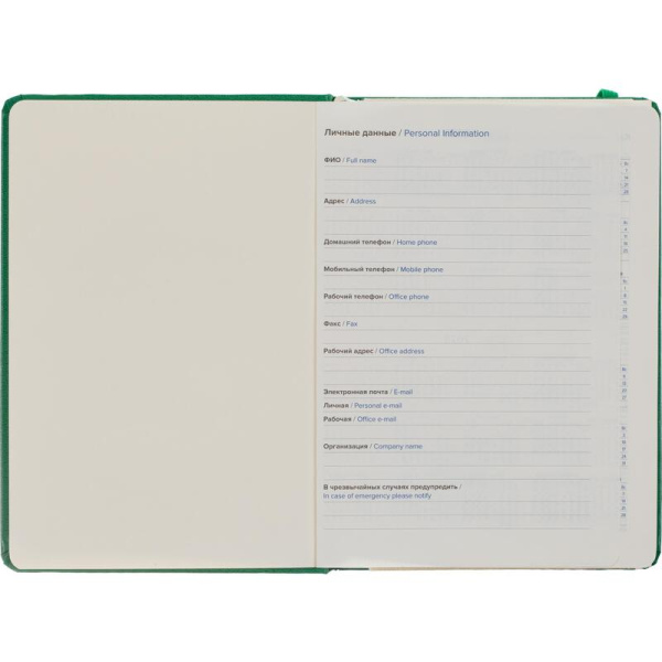 Ежедневник недатированный Attache Diary искусственная кожа А5 136 листов зеленый (140x200 мм)